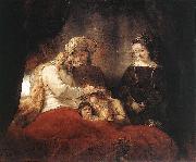 REMBRANDT Harmenszoon van Rijn Jacob Blessing the Children of Joseph oil